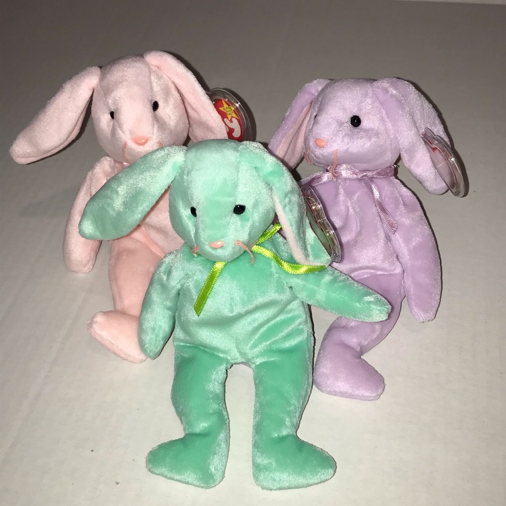 Ty Original Beanie Baby Set of 3 Easter Rabbits